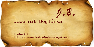 Jauernik Boglárka névjegykártya
